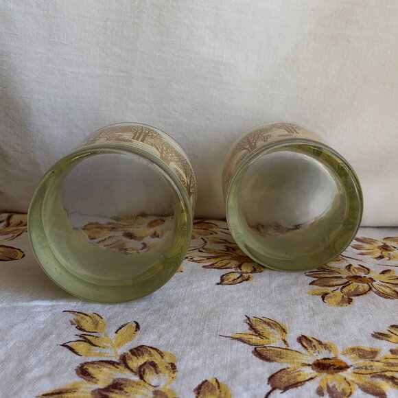 Vintage Beige and Gold Tree High Ball Glasses - Picture 5 of 5